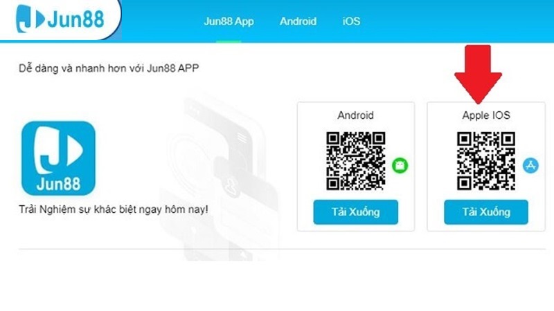 Hướng dẫn tải app Jun88 trên IOS, Android